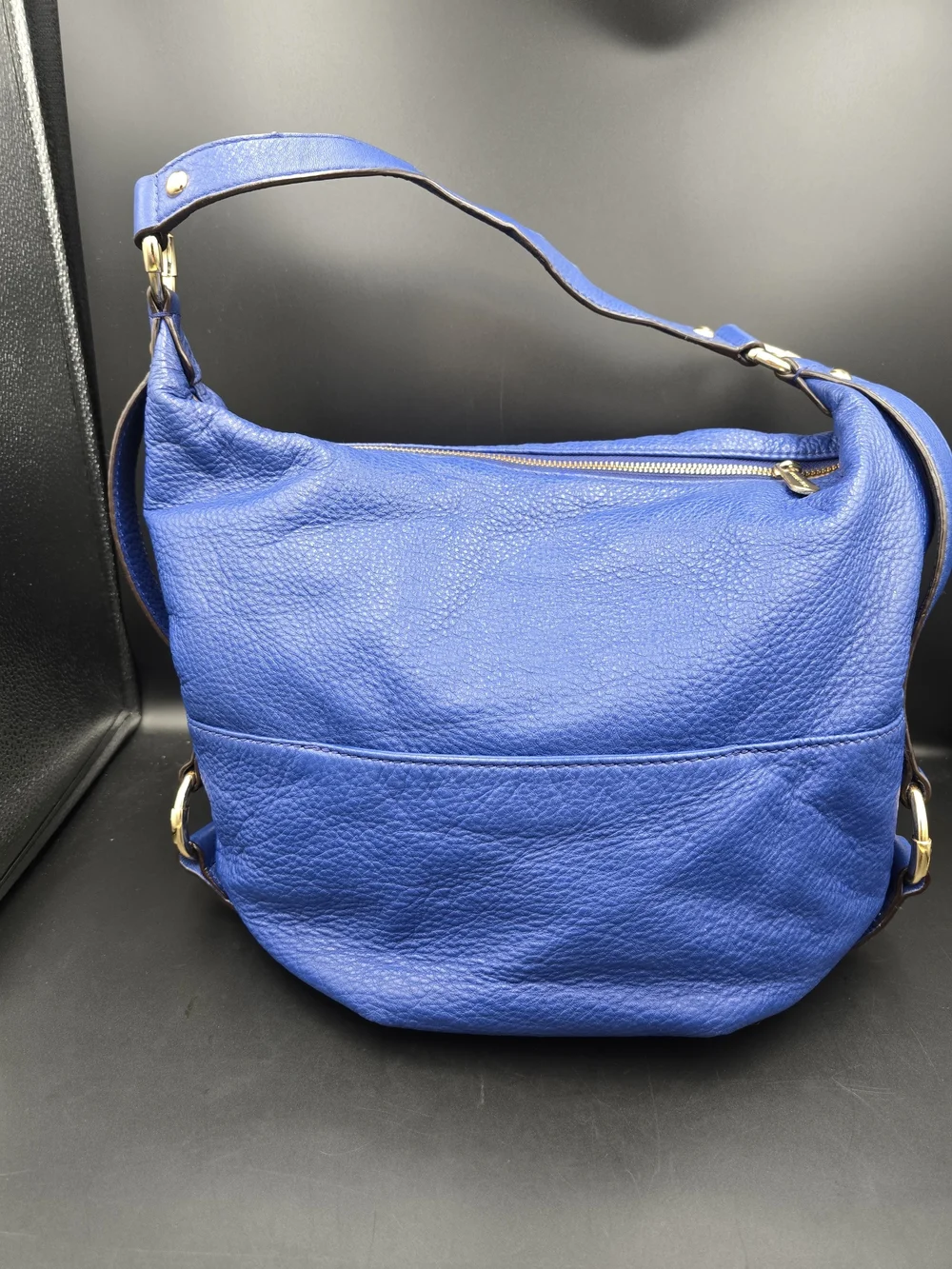 Michael Kors Blue Pebbled Leather Hobo Bag